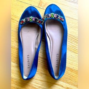 Talbots satin vintage jeweled flats 7.5